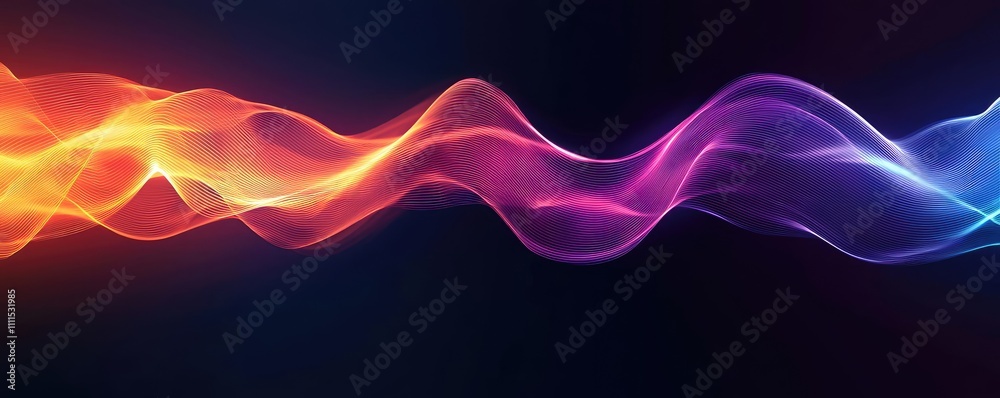 Abstract wave design with vibrant colors on a dark background. Abstract wave design with vibrant colors on a dark background.