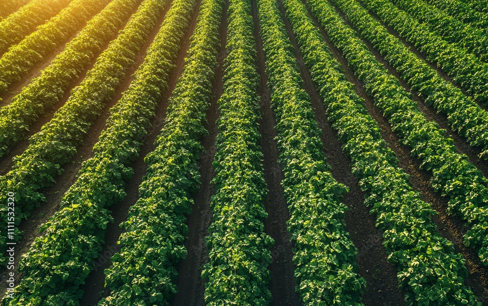 Sustainable agricultural landscape featuring crops beneath solar panels, illustrating the agrivoltaics concept that combines energy production with ecofriendly farming Sustainable agricultural landscape featuring crops beneath solar panels, illustrating the agrivoltaics concept that combines energy production with ecofriendly farming