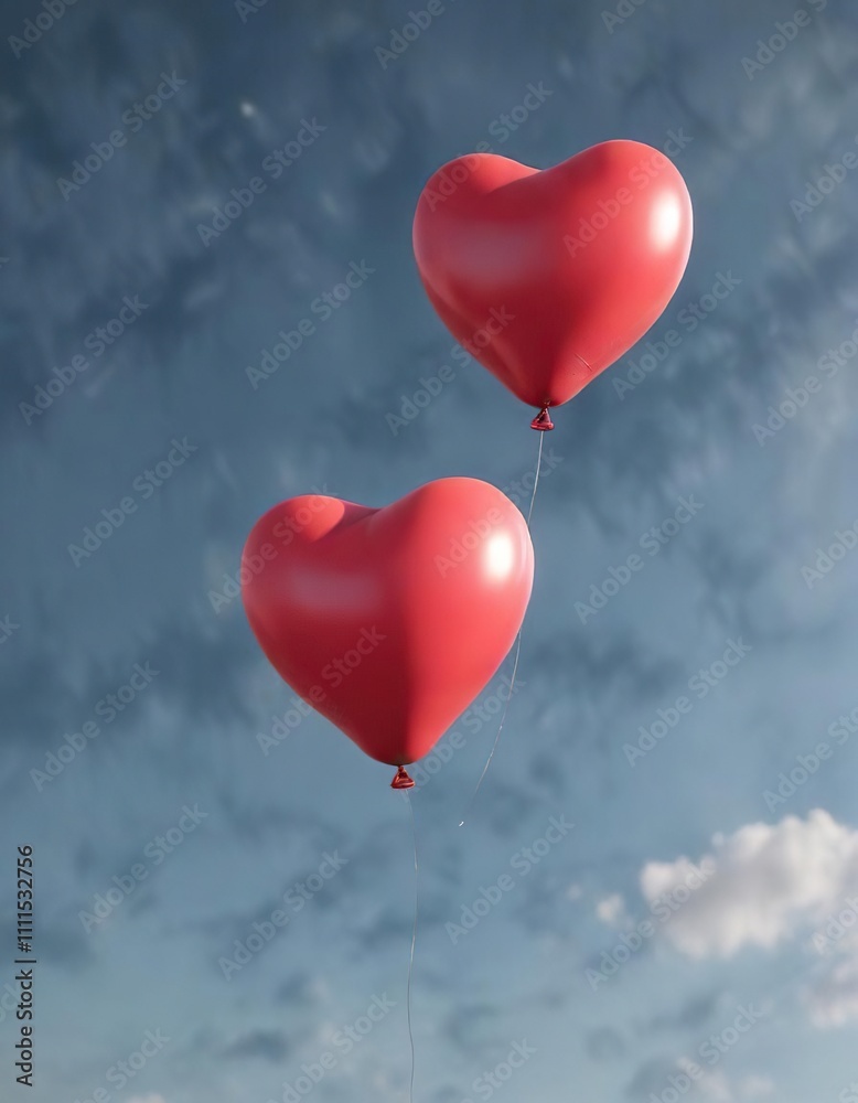 heart-shaped balloon floating gently in the air, floating, heart, colorful heart-shaped balloon floating gently in the air, floating, heart, colorful