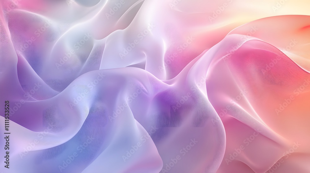 Abstract Pastel Fabric Draped Softly In Waves Abstract Pastel Fabric Draped Softly In Waves