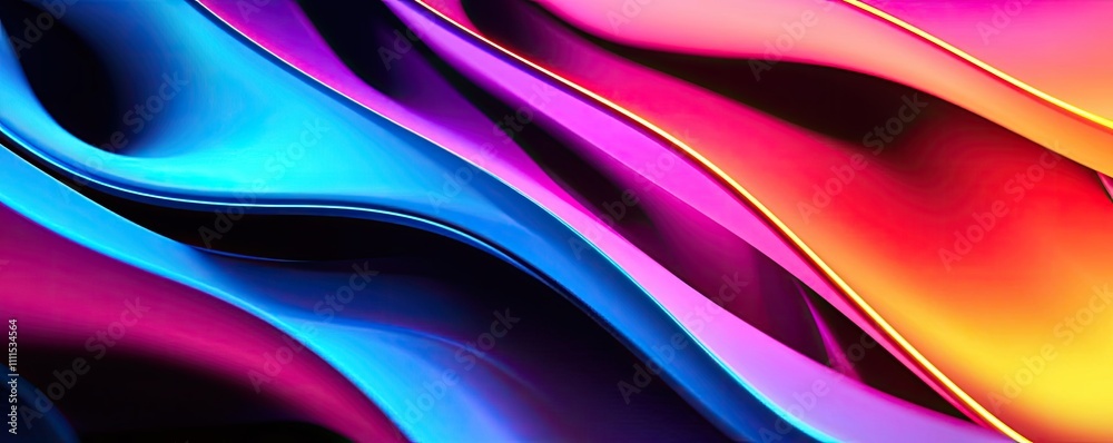 Colorful waves of fabric create a dynamic and vibrant visual effect. Colorful waves of fabric create a dynamic and vibrant visual effect.