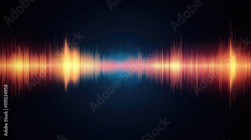 Colorful sound wave illustration on dark background  visually representing audio.