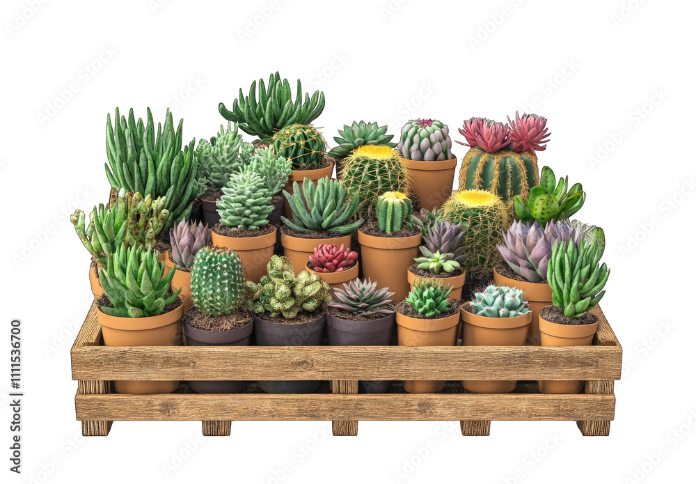 Wooden Crate of Succulents and Cacti for Home Decor Inspiration Wooden Crate of Succulents and Cacti for Home Decor Inspiration