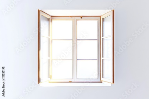 White open window interior view bright sunlight clean design minimalist architecture