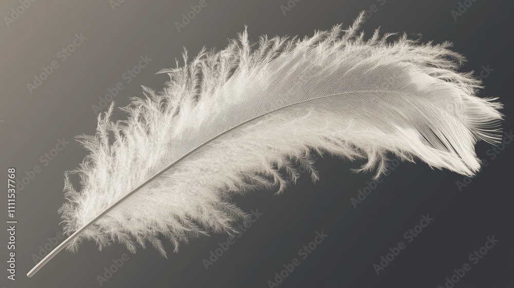 A delicate white feather with soft, wispy edges against a gradient background. A delicate white feather with soft, wispy edges against a gradient background.