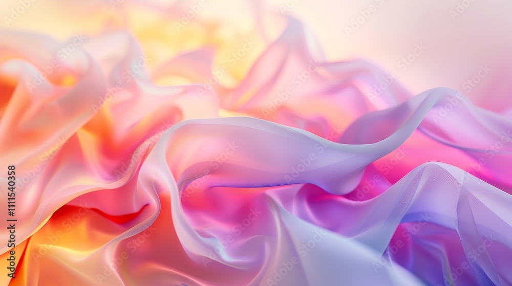 Flowing pastel fabric creates elegant abstract shapes with soft colors, perfect for artistic projects Flowing pastel fabric creates elegant abstract shapes with soft colors, perfect for artistic projects