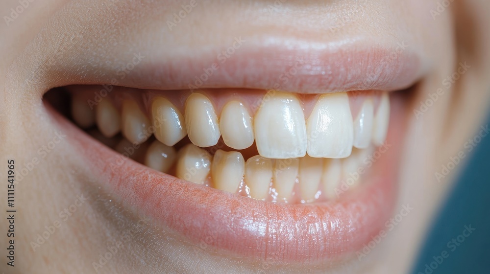Fototapeta premium Bright Smiling Mouth with Healthy White Teeth