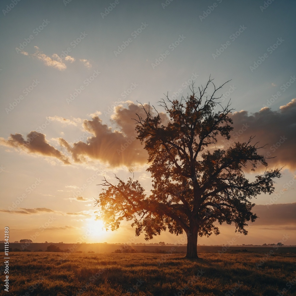 A surreal sunrise with an oversized sun glowing brightly, on a white background. A surreal sunrise with an oversized sun glowing brightly, on a white background.