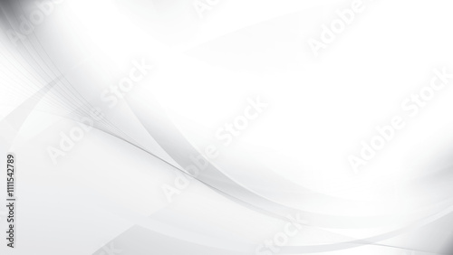 Abstract white and gray color, modern design stripes background with curve lines. Vector illustration.