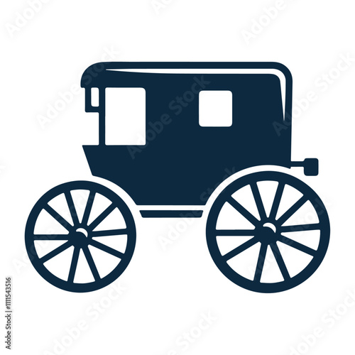 Black silhouette Amish buggy vector icon illustration design isolated on white