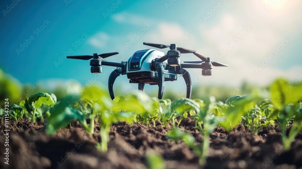 Autonomous robot in eco-friendly farming, cultivating crops sustainably Autonomous robot in eco-friendly farming, cultivating crops sustainably
