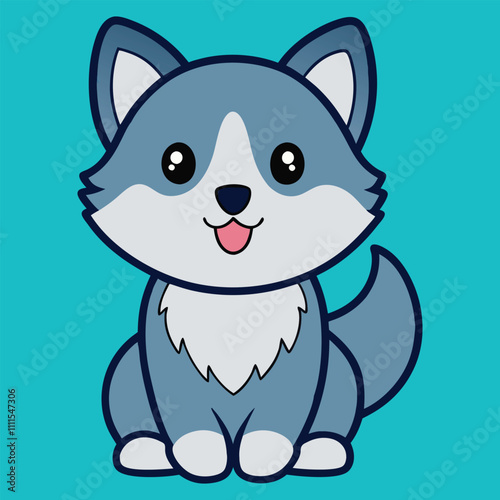 Wallpaper Mural Cute Baby Cartoon Pomsky Dog Sitting Clipart Illustration  Torontodigital.ca