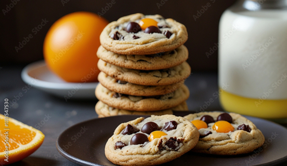 Chocolate Chip and Orange Cookies Generative AI Chocolate Chip and Orange Cookies Generative AI