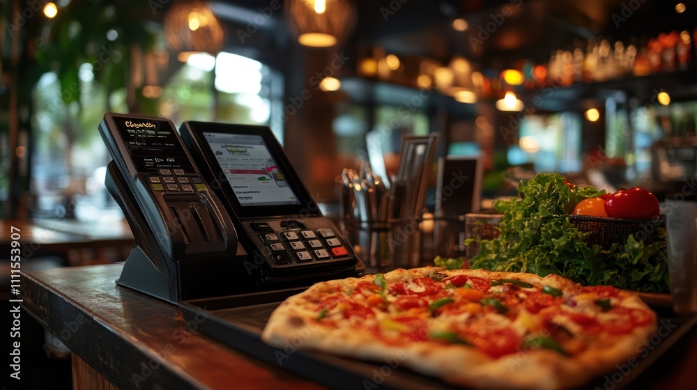Modern POS system with contactless payment options Modern POS system with contactless payment options