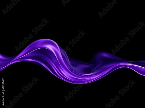 Abstract Purple Wave Digital Art: Dark Background, Smooth Flowing Design AI Generated photo