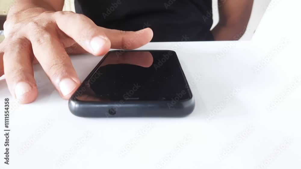 Close up man use of smart phone Close up man use of smart phone