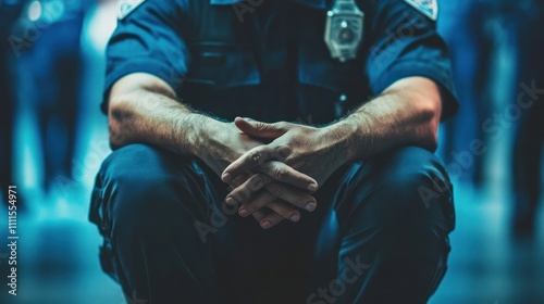 Police officer mental health wellness session, meditation or group support
