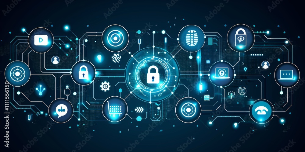 Data encryption visuals showcasing advanced security protocols with digital elements against a dark background Data encryption visuals showcasing advanced security protocols with digital elements against a dark background