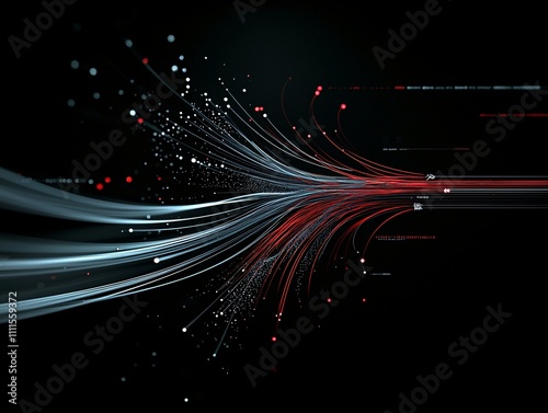 High-energy visualization of data flowing through a fiber optic network, emphasizing speed and connectivity