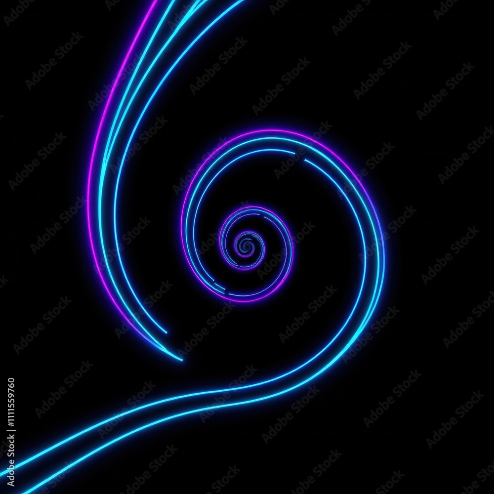 Futuristic Neon Spiral Design on Dark Background Futuristic Neon Spiral Design on Dark Background