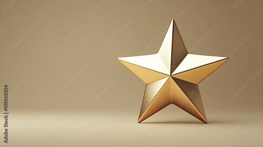 A minimalist matte gold star ornament, smooth and sharp, positioned mid-frame on a pale olive background, soft lighting creating subtle highlights and shadows, hd quality, modern design. --ar 16:9 A minimalist matte gold star ornament, smooth and sharp, positioned mid-frame on a pale olive background, soft lighting creating subtle highlights and shadows, hd quality, modern design. --ar 16:9