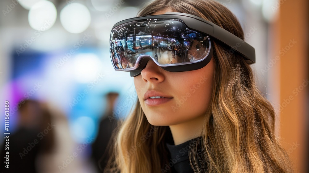 Girl exploring augmented reality market trends for retail and gaming Girl exploring augmented reality market trends for retail and gaming