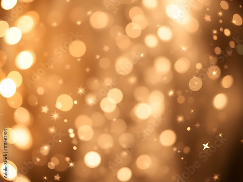 Golden Hour Bokeh: Warm Festive Lights Abstract Background AI Generated