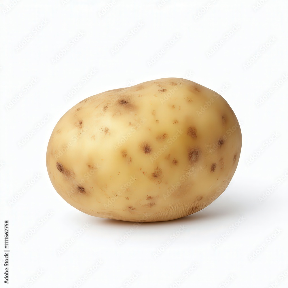 Single Yellow Potato with Brown Spots. Single Yellow Potato with Brown Spots.