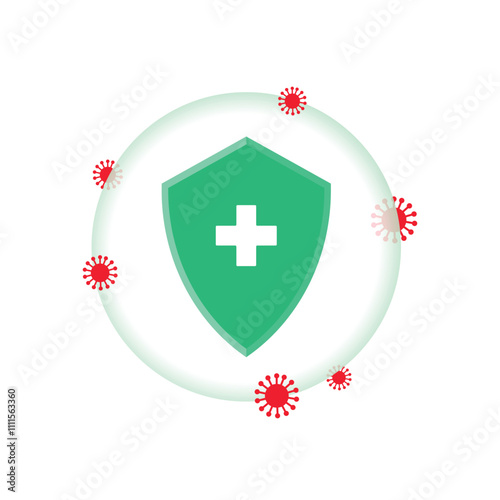 Bubble Protect from bacteria or virus icon, suitable for sign in medical environment. Protect logo vector.