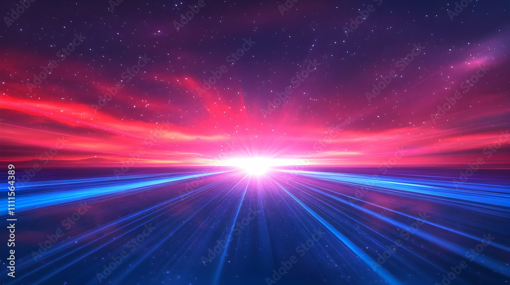 Obraz premium Abstract Background Cosmic Sunset Rays