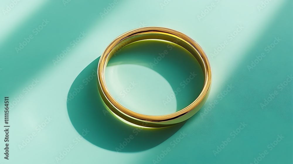 A simple golden ring ornament, slightly textured, centered on a pastel mint solid background, illuminated with natural light to create soft highlights and shadows, hd quality, A simple golden ring ornament, slightly textured, centered on a pastel mint solid background, illuminated with natural light to create soft highlights and shadows, hd quality,