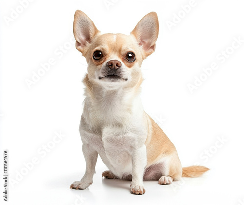 Playful chihuahua pet isolated on white background