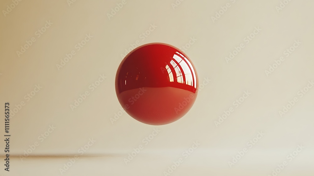 A single red ornament ball with a shiny finish, floating mid-frame on a light cream background, soft ambient lighting creating a warm and minimalist atmosphere, hd quality. --ar 16:9 A single red ornament ball with a shiny finish, floating mid-frame on a light cream background, soft ambient lighting creating a warm and minimalist atmosphere, hd quality. --ar 16:9