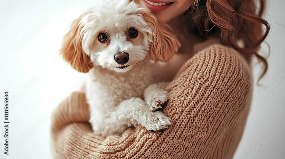 Cute Dog Smiles with Best Friend at Home Heartwarming Moment Captured in Cozy Indoor Setting Cute Dog Smiles with Best Friend at Home Heartwarming Moment Captured in Cozy Indoor Setting