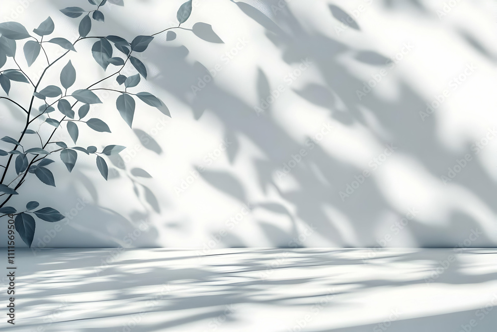 Serene Leaf Shadow 3D Background Serene Leaf Shadow 3D Background