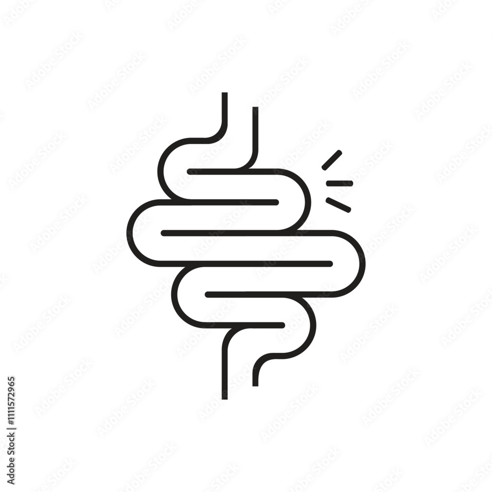 Intestines line icon or digestion system symbol Intestines line icon or digestion system symbol