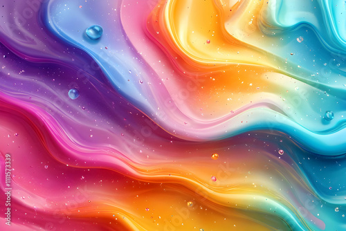 Vibrant Rainbow 3D Abstract Background