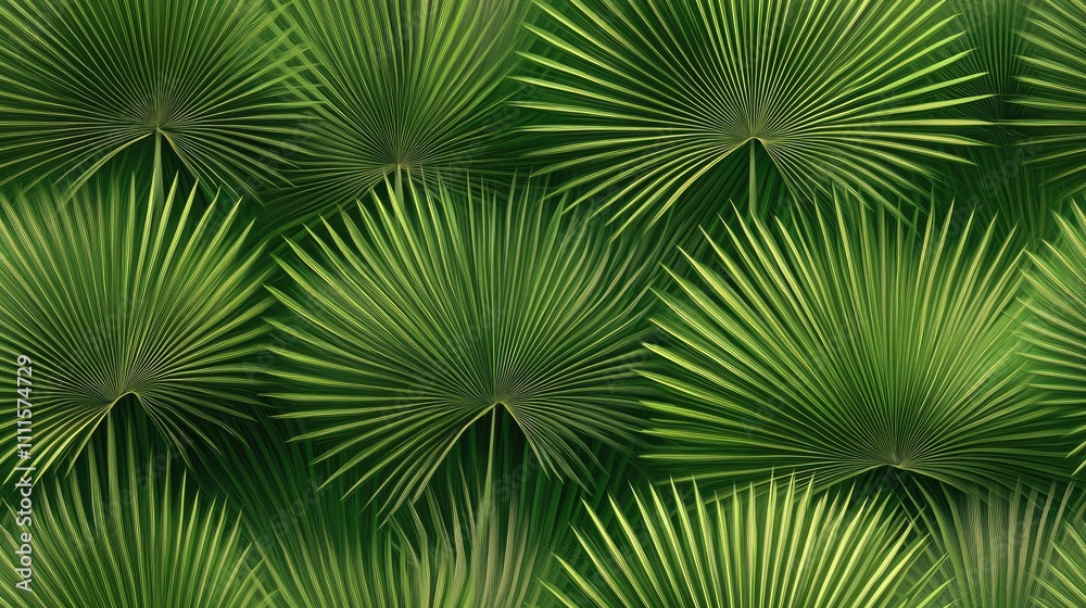 Obraz premium Lush green palm leaves background.