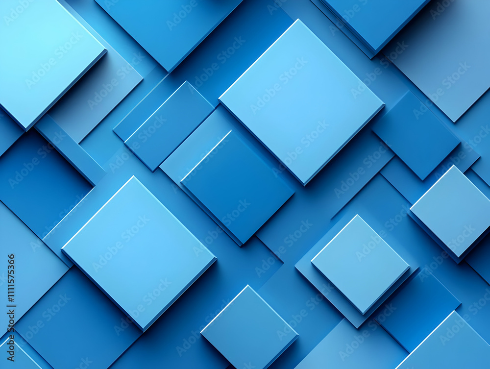 Abstract 3D Blue Squares Background Abstract 3D Blue Squares Background