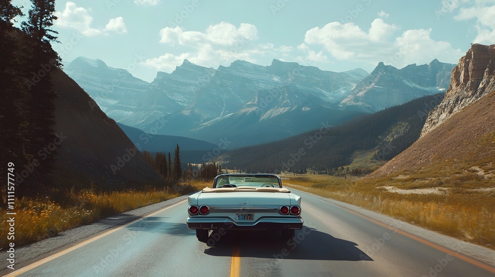 Classic Car Drives Scenic Mountain Road Classic Car Drives Scenic Mountain Road