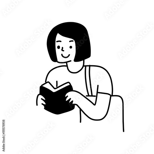 People Read Book Cartoon vector