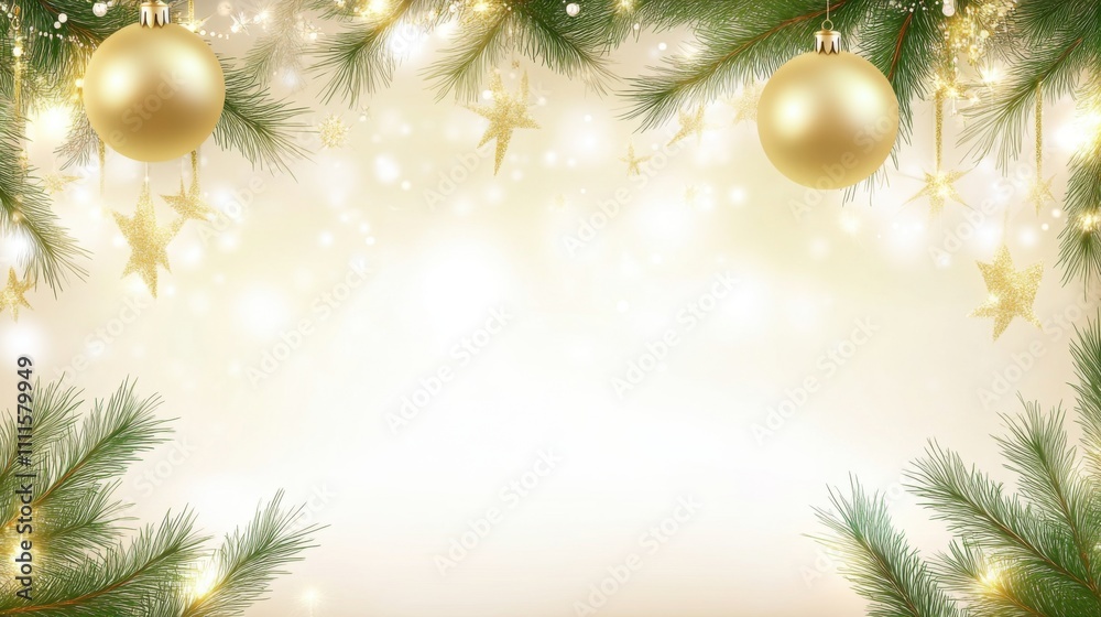 Twinkling Lights and Golden Decorations Background Twinkling Lights and Golden Decorations Background