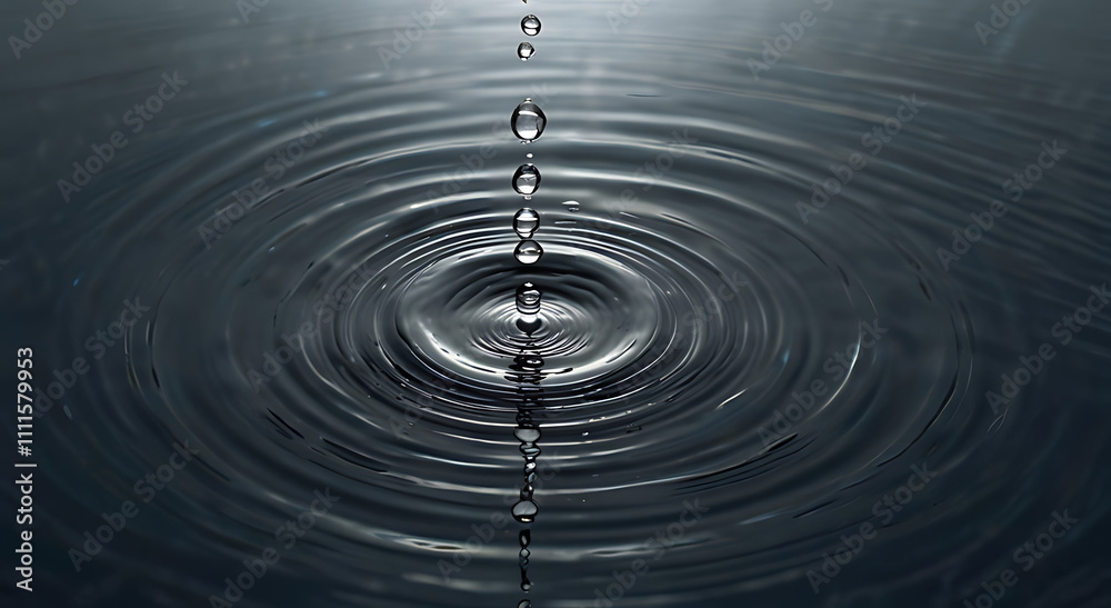 A single droplet of water depicted as a perfect teardrop shape, with ripples spreading outward in evenly spaced concentric circles.
A single droplet of water depicted as a perfect teardrop shape, with ripples spreading outward in evenly spaced concentric circles.
