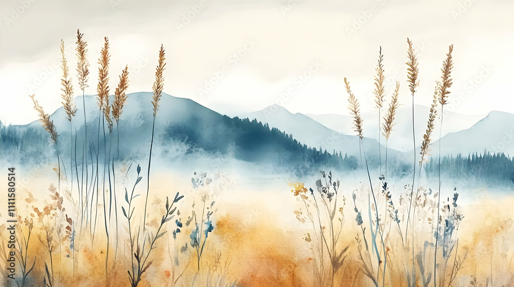 Watercolor Landscape Illustration Watercolor Landscape Illustration