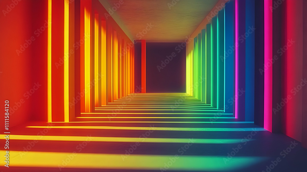 Rainbow Corridor 3D Illustration Rainbow Corridor 3D Illustration