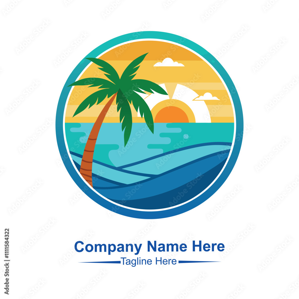 Naklejka premium Beach logo
