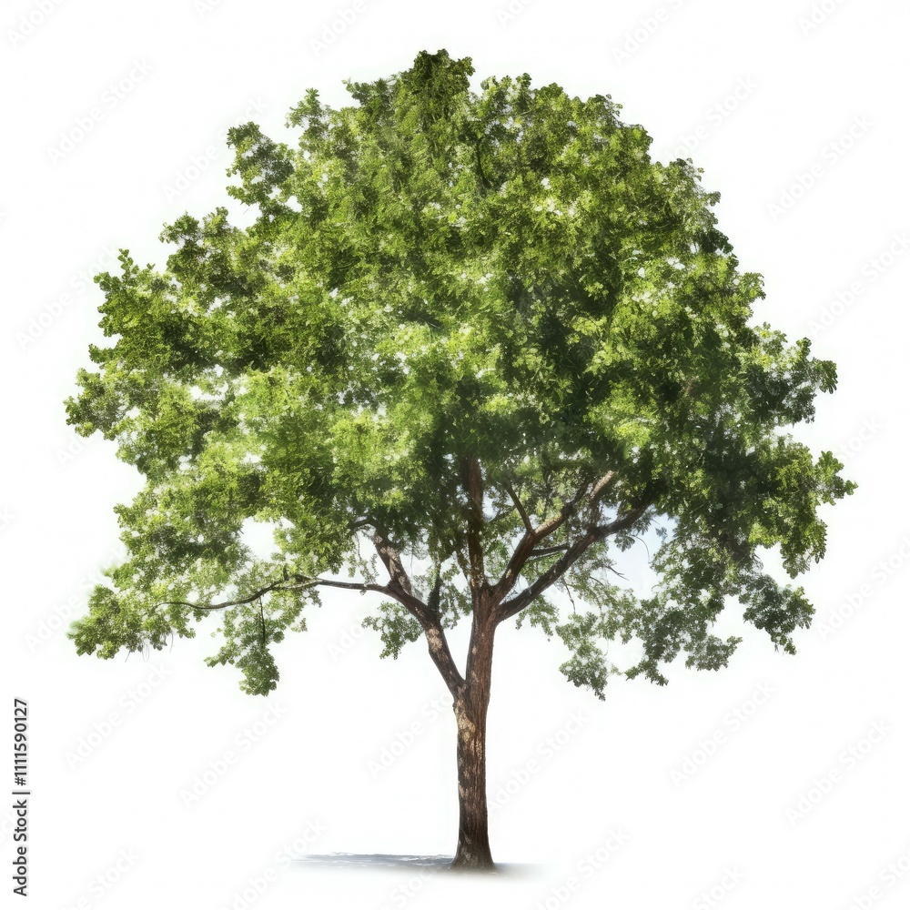 Fototapeta premium Lush green tree isolated on white. (10)