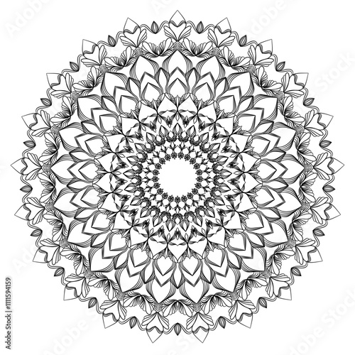 Beautiful floral pattern mandala art isolated on a white background, decoration element for meditation poster, yoga, banner, henna, invitation, cover page, design element mandala art, vector art