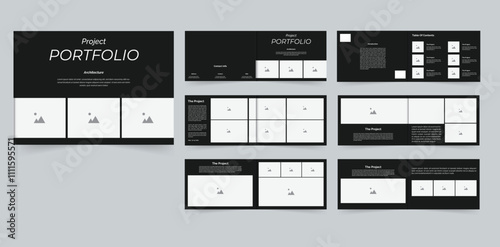 Professional architecture portfolio template design landscape portfolio layout or project portfolio