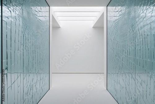 Vast Cracked Glass Effect on Minimalist White Space